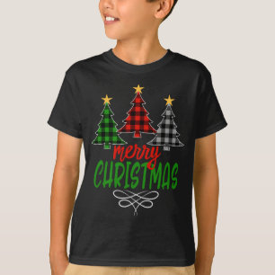 Merry Christmas Tree Three Buffalo Pläd T-Shirt