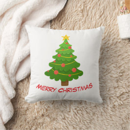 Merry Christmas Tree Throw Pillow Kissen