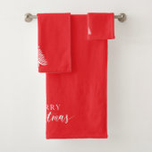 Merry Christmas Tree Towel Set Minimalist (Insitu)