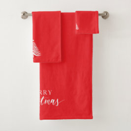 Merry Christmas Tree Towel Set Minimalist