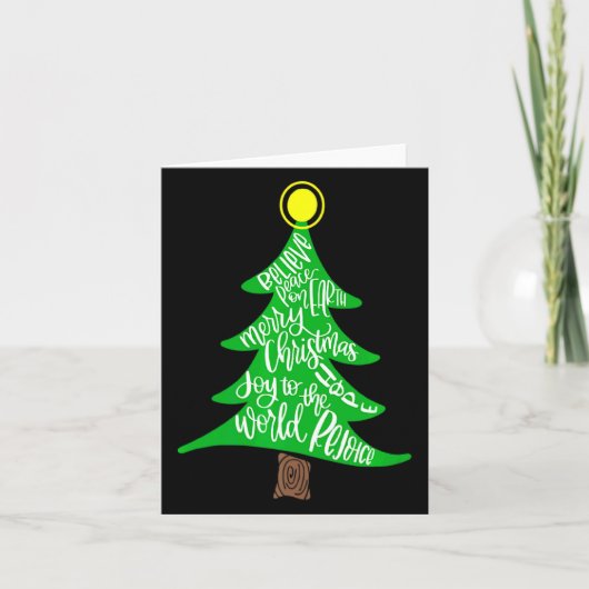 Merry Christmas Tree Tygraphy For Men Women Kid Karte (Vorderseite)