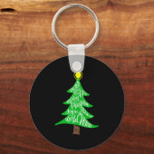 Merry Christmas Tree Tygraphy For Men Women Kid Schlüsselanhänger (Vorderseite)