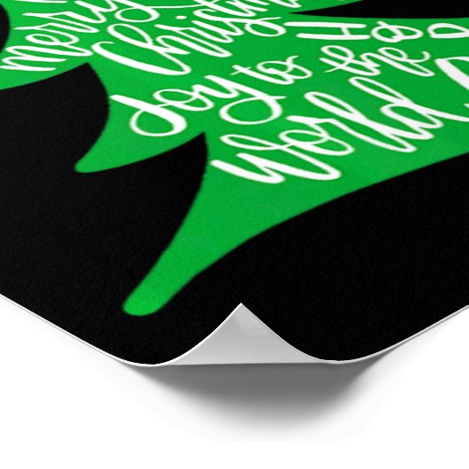 Merry Christmas Tree Tygraphy For Men Women Kid T  Poster (Ecke)