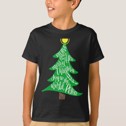 Merry Christmas Tree Tygraphy For Men Women Kid T T-Shirt (Vorderseite)