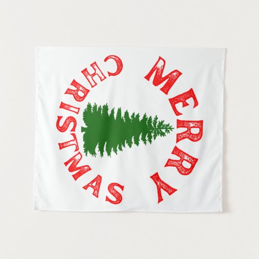 MERRY CHRISTMAS TREE WANDTEPPICH (Vorderseite (Horizontal))