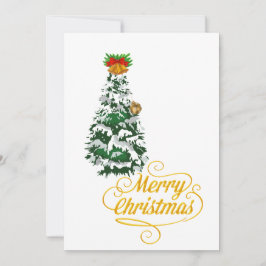 Merry Christmas Tree Watercolor Custom  Einladung