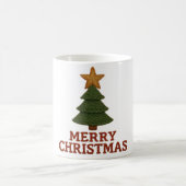 Merry Christmas tree with a knitted feel Kaffeetasse (Mittel)