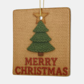 Merry Christmas tree with a knitted feel Keramikornament (Links)