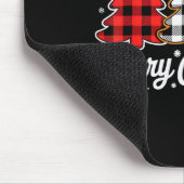 Merry Christmas Tree Xmas Buffalo Plaid Red White Mousepad (Ecke)