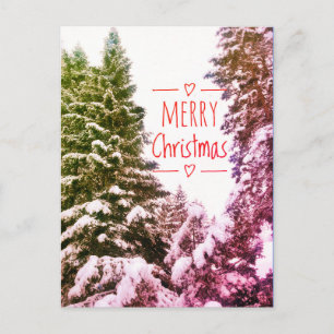 MERRY CHRISTMAS TREES ANTIQUE POSTCARD POSTKARTE