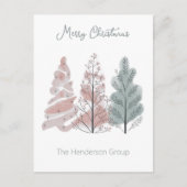 Merry Christmas Trees Business Company QR Code Postkarte (Vorderseite)