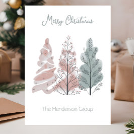 Merry Christmas Trees Business Company QR Code Postkarte