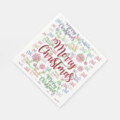 Merry Christmas Trees Paper Napkins Serviette (Ecke)