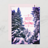 MERRY CHRISTMAS TREES POSTCARD POSTKARTE (Vorne/Hinten)