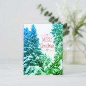 MERRY CHRISTMAS TREES VERDE POSTCARD POSTKARTE (Stehend Vorderseite)