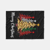 Merry Christmas Trees With Buffalo Plaid & Leo Fleecedecke (Vorderseite (Horizontal))