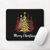 Merry Christmas Trees With Buffalo Plaid & Leo Mousepad (Mit Mouse)
