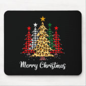 Merry Christmas Trees With Buffalo Plaid & Leo Mousepad (Vorne)