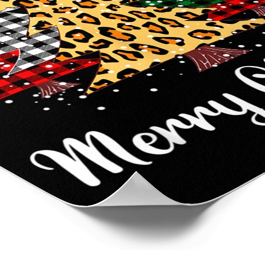 Merry Christmas Trees With Buffalo Plaid & Leo Poster (Ecke)