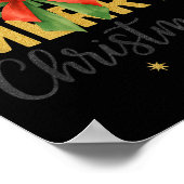Merry Christmas Triple Merry Bow Tygraphy Red Gree Poster (Ecke)