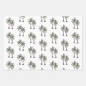 Merry Christmas Tropical Palm Trees Beach Holiday Geschenkpapier Set (Vorderseite)