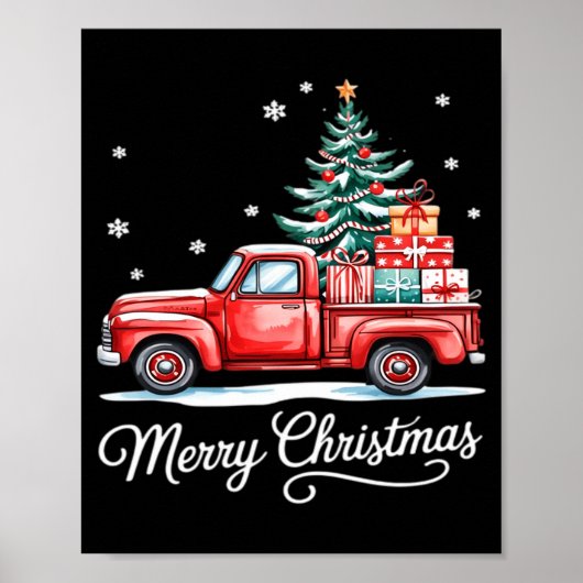 Merry Christmas Truck Funny Tree Essential Poster (Vorne)