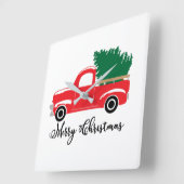 **MERRY CHRISTMAS "TRUCK STYLE"** KLICKEN QUADRATISCHE WANDUHR (Winkel)