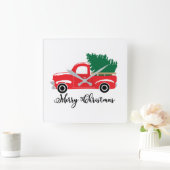 **MERRY CHRISTMAS "TRUCK STYLE"** KLICKEN QUADRATISCHE WANDUHR (Zuhause)