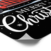 Merry Christmas Truck Xmas Red Plaid Family Christ Poster (Ecke)