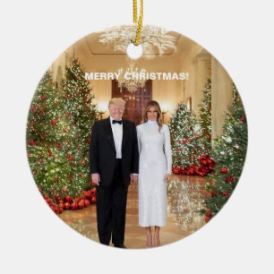 MERRY CHRISTMAS TRUMP ORNATION KERAMIK ORNAMENT