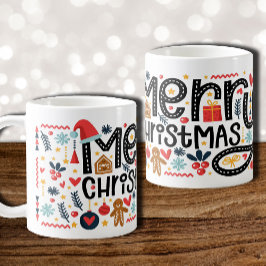 MERRY CHRISTMAS Typografie Holiday Kaffeetasse
