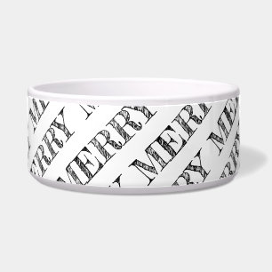 MERRY Christmas Typografie Holiday Pet Fun schwarz Napf