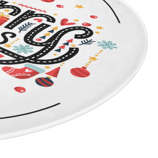 MERRY CHRISTMAS Typografie Schneidebrett (Ecke)