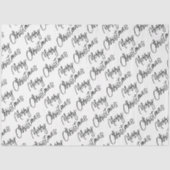 MERRY CHRISTMAS Typografie Schwarz-weiß Moderner S Seidenpapier (Vorderseite)