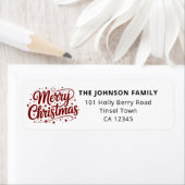 Merry Christmas Typography Black Return Address (Insitu)