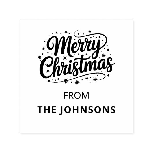 Merry Christmas Typography Logo Name Permastempel (Design)