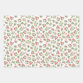 Merry Christmas Typography Red Berries Foliage Geschenkpapier Set (Vorderseite 2)