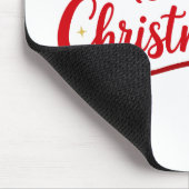 Merry Christmas Typography with Santa Hat and Snow Mousepad (Ecke)