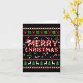 Merry Christmas Ugly Sweater Candy Cane Men Women  Karte (Gelbe Blume)