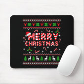 Merry Christmas Ugly Sweater Candy Cane Men Women Mousepad (Mit Mouse)