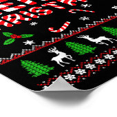 Merry Christmas Ugly Sweater Candy Cane Men Women  Poster (Ecke)