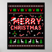 Merry Christmas Ugly Sweater Candy Cane Men Women  Poster (Vorne)
