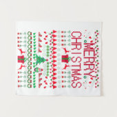 Merry Christmas "Ugly Sweater" design Wandteppich (Vorderseite (Horizontal))