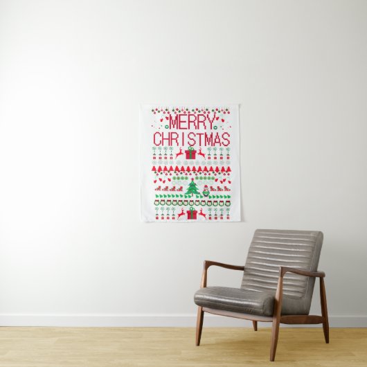 Merry Christmas "Ugly Sweater" design Wandteppich (Beispiel)