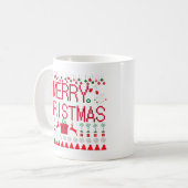 Merry Christmas Ugly Sweater Kaffeetasse (Vorderseite Links)
