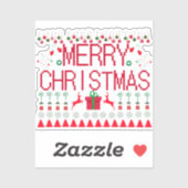 Merry Christmas Ugly Sweater Knit Pattern Aufkleber (Blatt)