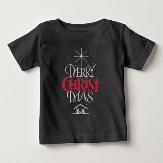 Merry CHRISTmas Ugly Sweater Religious Christlich Baby T-shirt (Vorderseite)