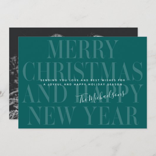 MERRY CHRISTMAS UND GLÜCKLICH NEUES JAHR | Foto hi (Vorne/Hinten)