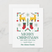 MERRY CHRISTMAS UND GLÜCKLICHE NEUJAHRESKARTE FEIERTAGSKARTE (Vorne/Hinten)