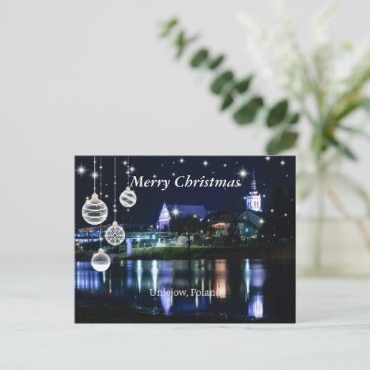 Merry Christmas - Unijow, Lodz, Poland Postkarte (Stehend Vorderseite)